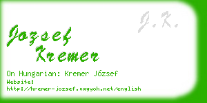 jozsef kremer business card